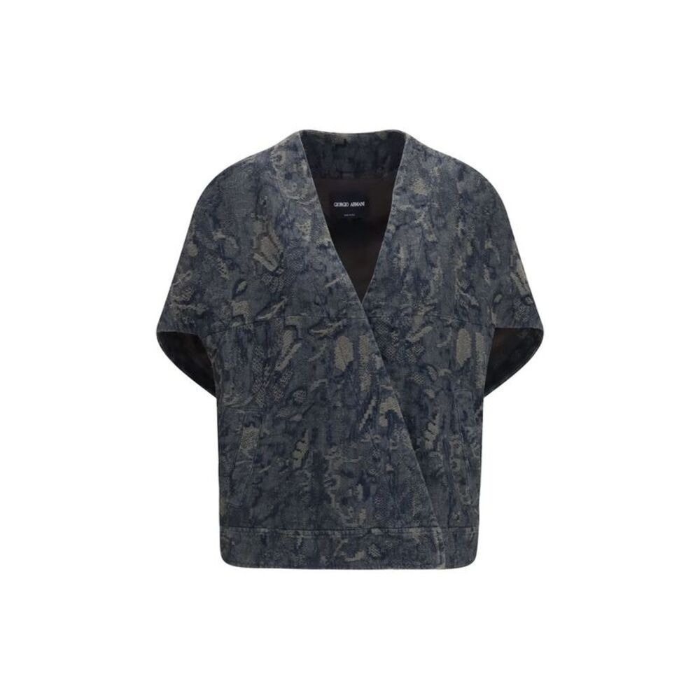 Giorgio Armani Blue Cotton Denim Women's Jacket